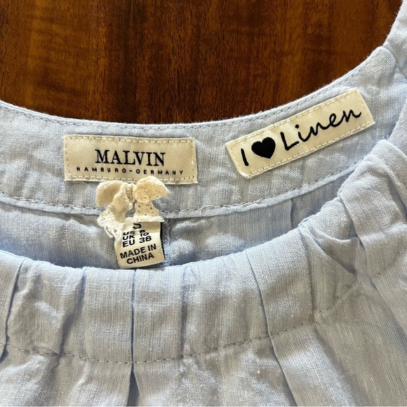 Malvin Hamburg-Germany Linen Light Blue Chambray Dress size Small - Picture 4 of 10